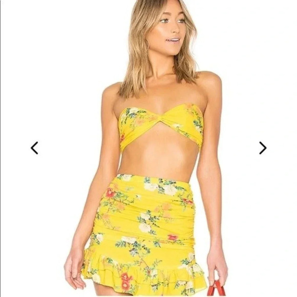 NEW Lovers + Friends BROOK Bralette Yellow Floral - Picture 14 of 14